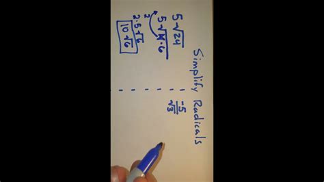 Simplifying Radicals Rationalizing Denominators Youtube