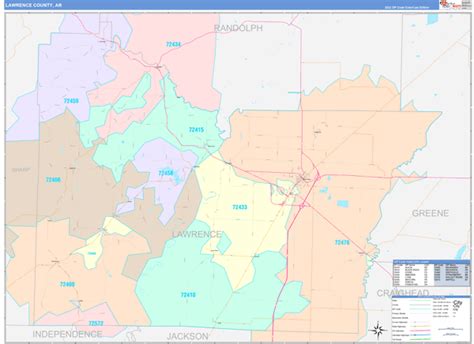 Wall Maps Of Lawrence County Arkansas