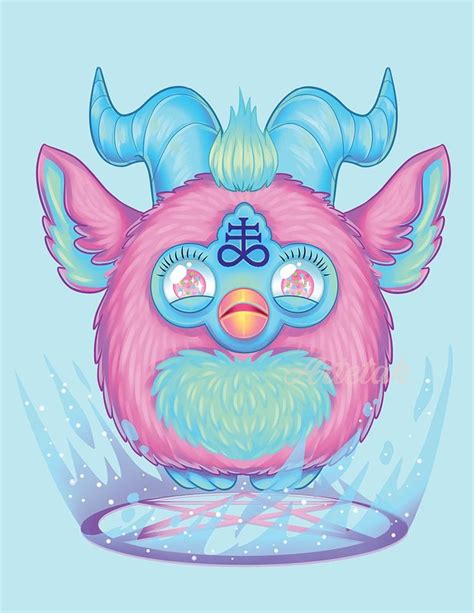 Demonic Furby Print Cute Art Cute Drawings Mermaid Poster
