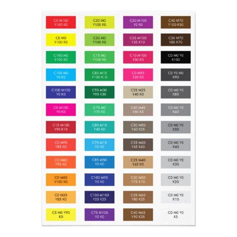 Cmyk And Hex Code Color Samples 5x7 Paper Invitation Card Zazzle