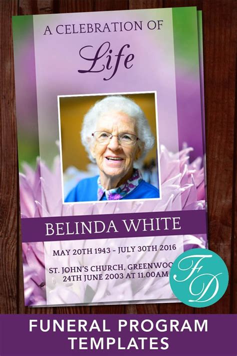 Pin On Floral Funeral Program Templates
