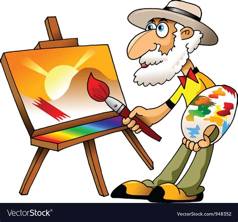 Old Painter Royalty Free Vector Image Vectorstock
