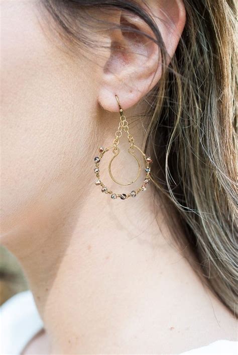 Cider Anne Vaughan Jewelry Crystal Hoop Earrings Earrings