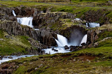 Gufu Waterfall Upstream Iceland