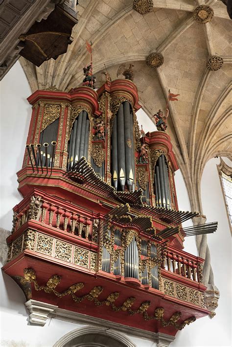 Baroque Pipe Organ In The Monastery Of The Holy Cross In Coimbra
