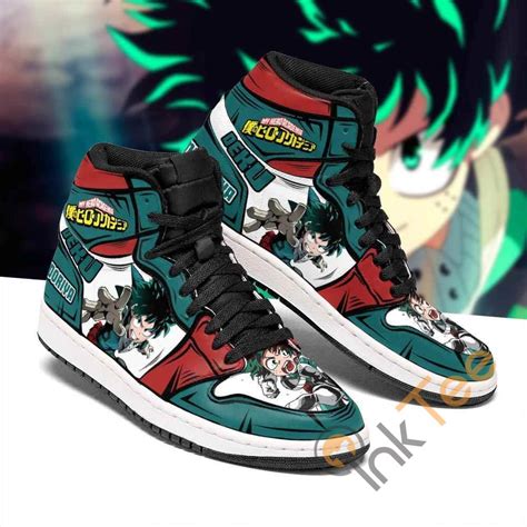 Deku Izuku Custom My Hero Academia Sneakers Anime Air Jordan Shoes In