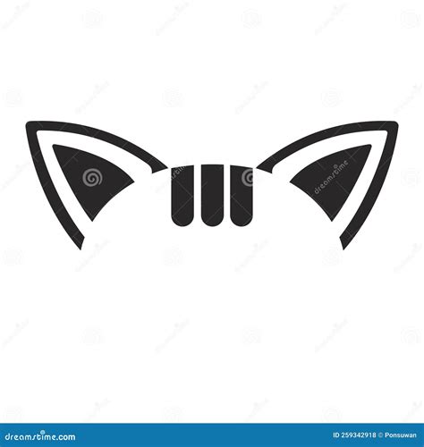 Cat Kitty Ear Icon On A White Background Vector Illustration Stock