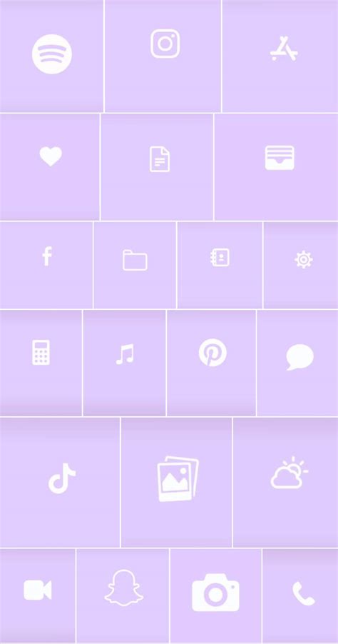 Light Purple Home Screen App Icons Lilac Aesthetic Ios 14 Etsy