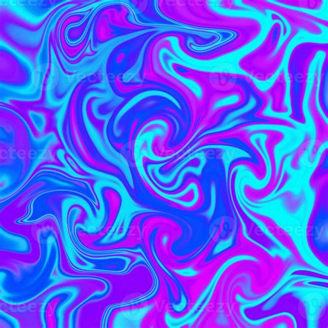Holographic In Neon Color Bright Neon Illustration Of Liquid Swirl