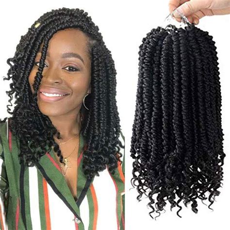 6 Pack Senegalese Spring Twist Crochet Hair Curl End Bomb Twist Crochet Hair 12 Inch Synthetic