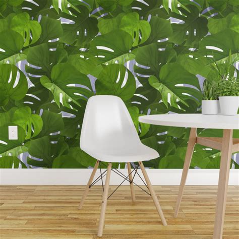 Peel And Stick Removable Wallpaper Palm Leaf Tropical Botanical