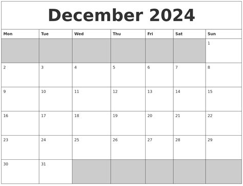 2024 Dec Calendar 2024 Calendar Printable