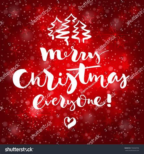 Lettering Merry Christmas Everyone On Red Stock Vector Royalty Free