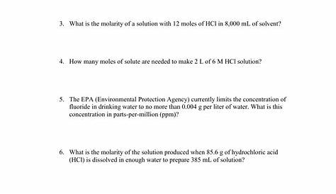 Concentration Calculations Slides And Worksheet Gcse Chemistry Aqa