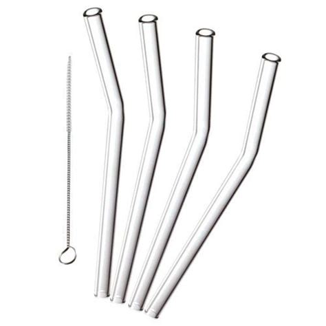 Glass Dharma Beautiful Bends 12mm Drinking Straws Set Of 4