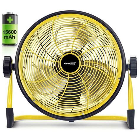 Geek Aire Floor Fan 12 Portable 15600mah Rechargeable Powered High