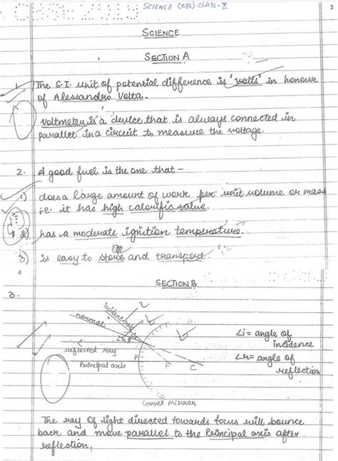 The cbse has released the model. CBSE 10th Science Topper's Answer Sheet 2019: Check Model ...