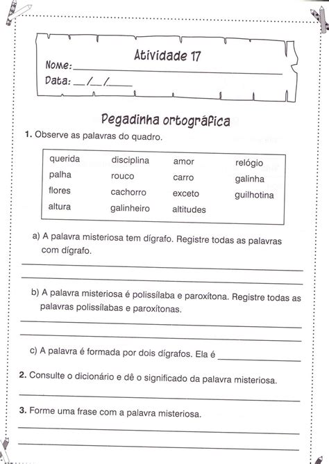 Atividades De Portugues Gramatica Ano Com Gabarito Educa