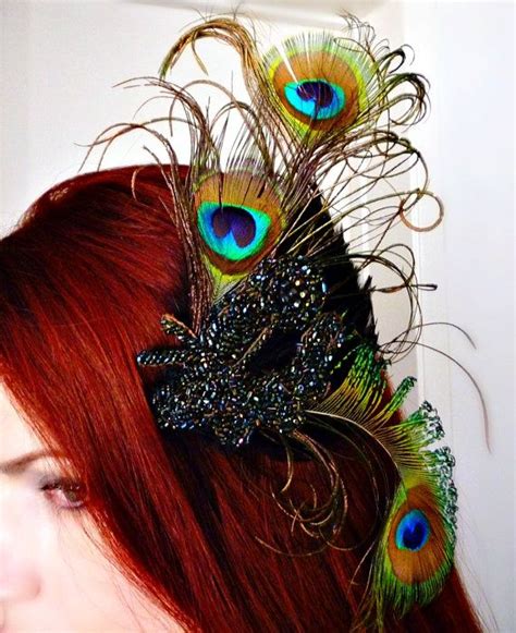 peacock feather fascinator headdress with antique by roseofthemire 86 00 headdress headpiece