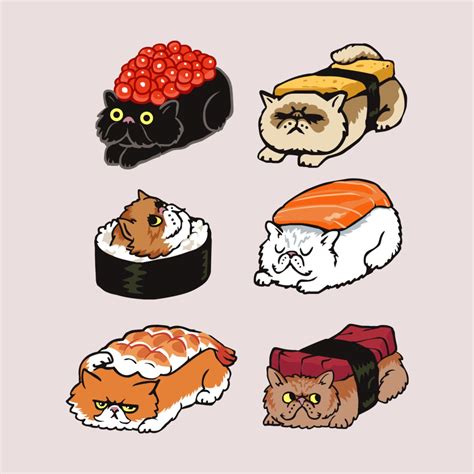 Sushi Persian Cat Huebuckets Artist Shop In 2021 Cat Tattoo Cat