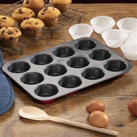 Hairy Bikers 12 Cup Red Muffin Pan Bakeware From Hairy Bikers