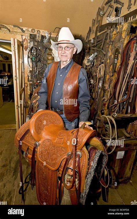 Glen Thompson Elderly Saddle Maker Shows Off One Of His