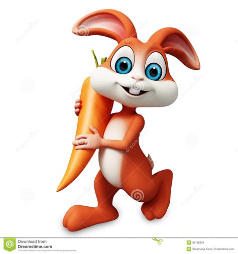 Easter Bunny With Carrot Stock Illustration Illustration Of Holiday
