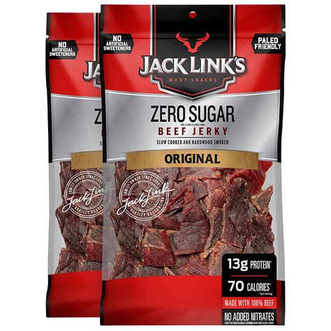 Jack Links Beef Jerky Zero Sugar 73 Oz Bags 2 Count Paleo