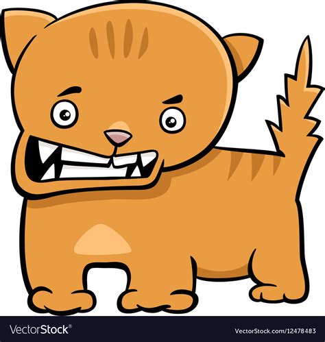 Angry Kitten Cartoon Character Royalty Free Vector Image