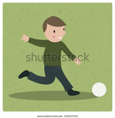 Cartoon Boy Playing Football Vector Stock Vector Royalty Free