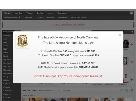 Porn Site Xhamster Blocks North Carolina Access After Hb2 Anti Lgbt Law