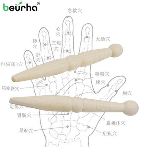 2pcs finger acupressure point massage stick wooden massage stick acupuncture massage foot hand