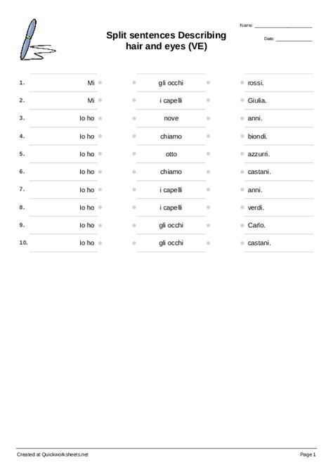 Italian Worksheets