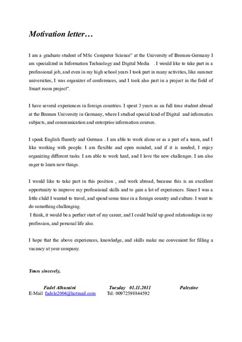 Motivational Letter / The Difference Between Cover Letter Motivation Letter And Letter Of ...