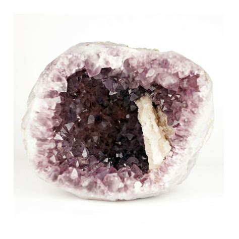 Amethyst Geode Formation With Fluorescent Calcite Natural Mineral Spec