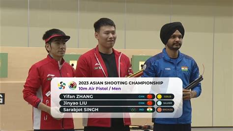 exciting first day of the 15 asian shooting championship with 8 medals for china and olympic