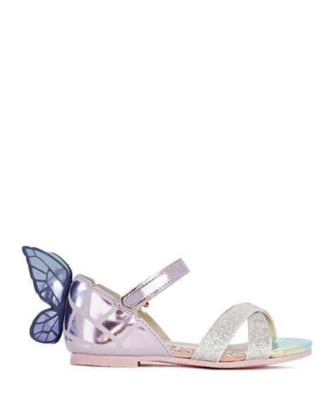 Sophia Webster Chiara Mirrored Leather Butterfly Sandals Babytoddler