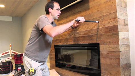 Secure the cleat to the wall using tapcon screws. Installing a Wood Fireplace Mantel - YouTube
