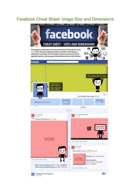 Facebook Cheat Sheet Image Size And Dimensions