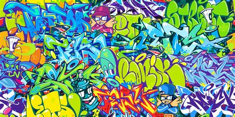 Seamless Hiphop Colorful Modern Abstract Urban Style Graffiti Street
