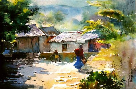 Pin By Rose On Watercolors Watercolor Landscape Paintings Scenery