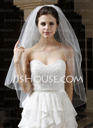 Us 1000 Two Tier Waltz Bridal Veils With Pencil Edge Jjs House