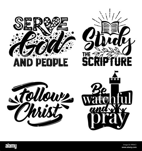 Christian Typography And Lettering Illustration Of The Phrases Of
