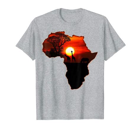 Cool Africa T Shirt Map Of Africa Tee South African Sunset Safari