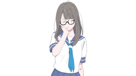 Anime Manga Anime Girls Schoolgirl Meganekko Glasses Blush