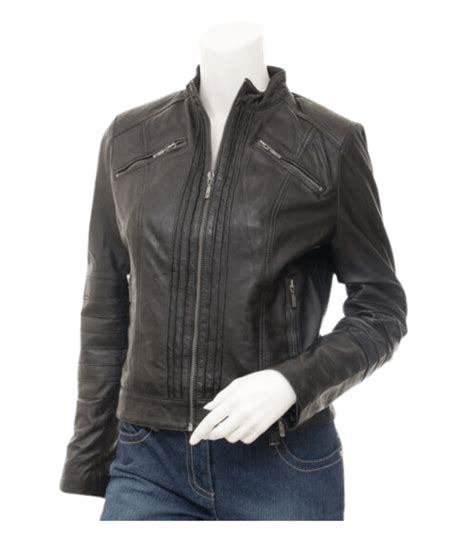 Women S Quilted Black Puffed Leather Motorcycle Jacket Sharsal Store