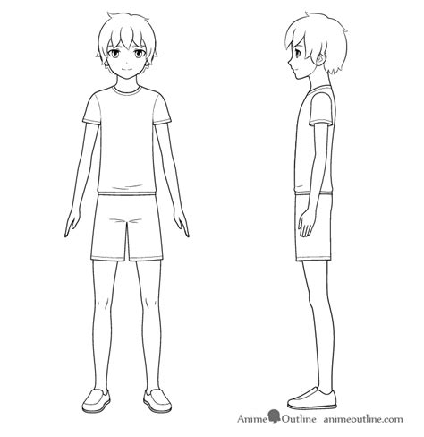 Anime Boy Sketch Full Body Drawings
