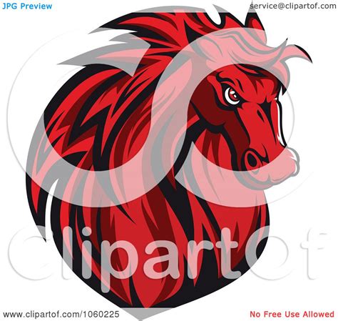 Royalty Free Vector Clip Art Illustration Of A Red Horse