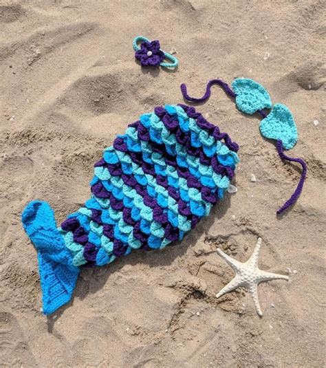Crochet Mermaid Beach Photo Prop Mermaid Tail Baby Shower Etsy