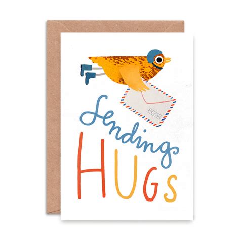 'sending Hugs' Greetings Card By Emily Nash Illustration | notonthehighstreet.com